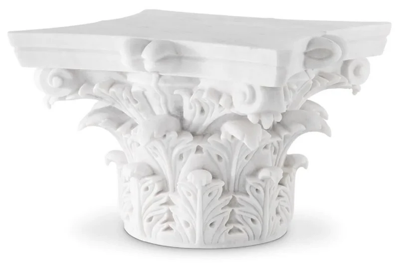 Casa Padrino Luxus Barock Marmor Couchtisch Weiß - Handgefertigter Barockstil Marmor Wohnzimmertisch - Prunkvolle Luxus Barock Marmor Wohnzimmer Möbel