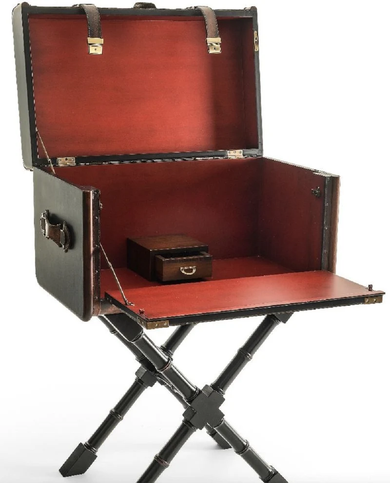 Casa Padrino Luxus Leder Minibar in Koffer Optik Dunkelbraun / Schwarz / Messing 45,5 x 45,5 x H. 73 cm - Echtleder Minibar - Bar Möbel - Echtleder Möbel - Luxus Möbel in Koffer Optik