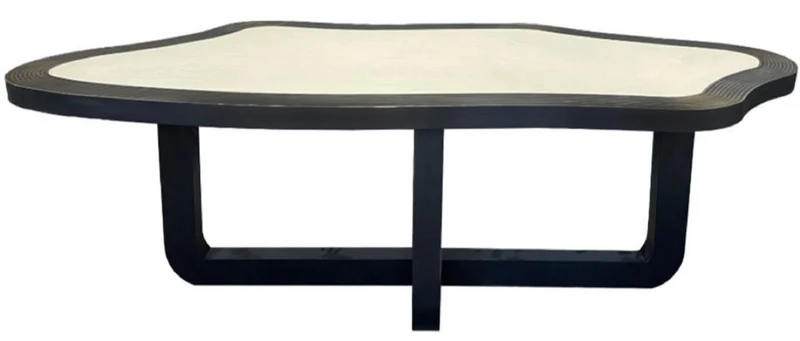 Casa Padrino Luxus Esstisch Grau / Schwarz 220 x 100 x H. 76 cm - Massiver Küchentisch - Esszimmer Möbel - Küchen Möbel - Luxus Möbel