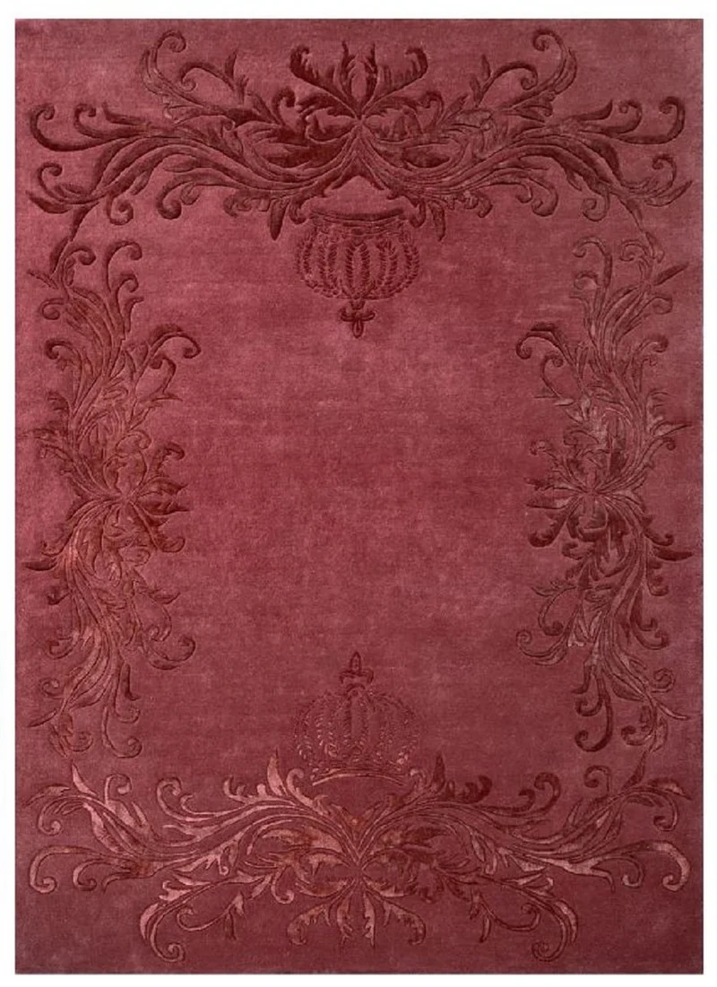 Pompöös by Casa Padrino Luxus Barock Teppich Krone von Harald Glööckler Bordeauxrot - Verschiedene Größen