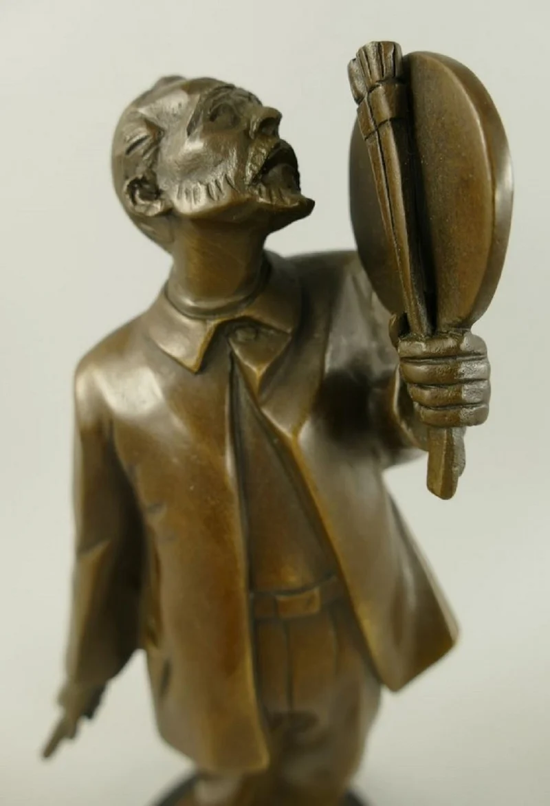 Casa Padrino Luxus Jugendstil Bronze Skulptur Vincent van Gogh Bronze / Schwarz 10 x 9 x H. 26 cm - Bronze Figur mit Marmorsockel - Dekofigur - Deko Accessoires