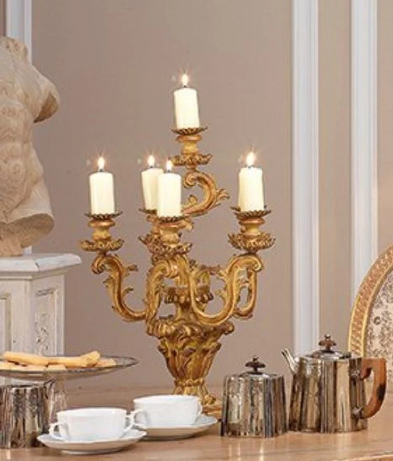 Casa Padrino Luxus Barock Kerzenhalter Antik Gold Ø 35 x H. 51 cm - Prunkvoller Barockstil Kerzenständer - Luxus Deko Accessoires im Barockstil - Luxus Qualität - Made in Italy