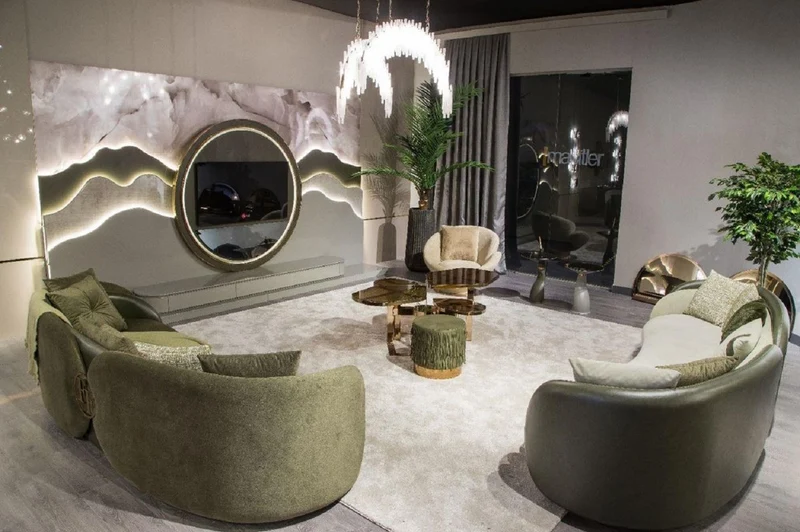 Casa Padrino Luxus Sofa Grün / Dunkelgrün 260 x 85 x H. 75 cm - Gebogenes Wohnzimmer Sofa - Hotel Sofa - Wohnzimmer Möbel - Hotel Möbel - Luxus Möbel - Luxus Einrichtung - Wohnzimmer Einrichtung