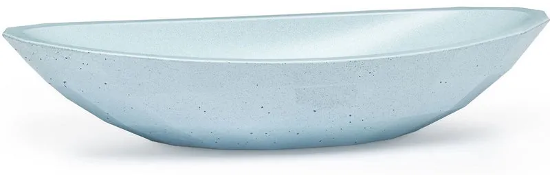 Casa Padrino Luxus Waschbecken Schale Hellblau 60,9 x 29,7 x H. 11,9 cm - Handgefertigtes Beton Waschbecken - Badezimmer Accessoires - Luxus Badezimmer Zubehör