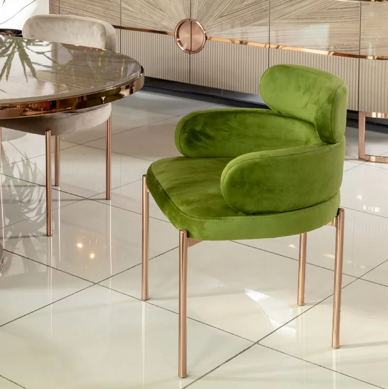 Casa Padrino Luxus Esszimmer Set Grau / Grün / Kupfer