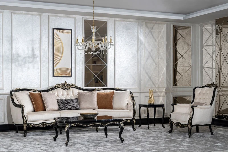 Casa Padrino Luxus Barock Couchtisch Schwarz / Gold - Handgefertigter Massivholz Wohnzimmertisch im Barockstil - Wohnzimmer Möbel im Barockstil - Barock Möbel - Edel & Prunkvoll