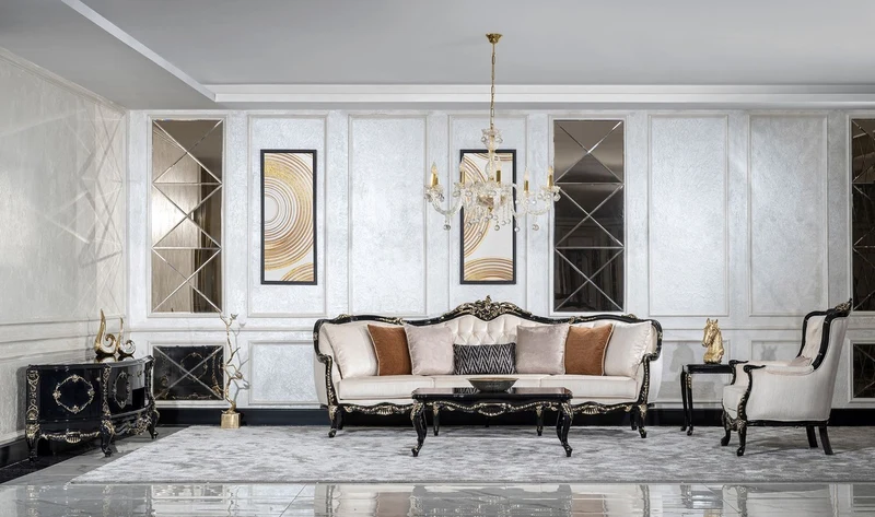 Casa Padrino Luxus Barock Couchtisch Schwarz / Gold - Handgefertigter Massivholz Wohnzimmertisch im Barockstil - Wohnzimmer Möbel im Barockstil - Barock Möbel - Edel & Prunkvoll
