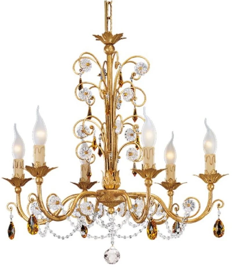 Casa Padrino Luxus Barock Kronleuchter mit Swarovski Kristallglas Antik Gold Ø 62 x H. 61 cm - Prunkvoller Wohnzimmer Kronleuchter im Barockstil - Luxus Qualität - Made in Italy
