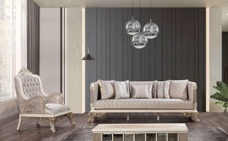 Casa Padrino Luxus Barock Couchtisch Creme / Weiß / Grau / Gold - Verspiegelter Barockstil Wohnzimmertisch - Luxus Möbel im Barockstil - Barockstil Wohnzimmer Möbel - Barock Möbel