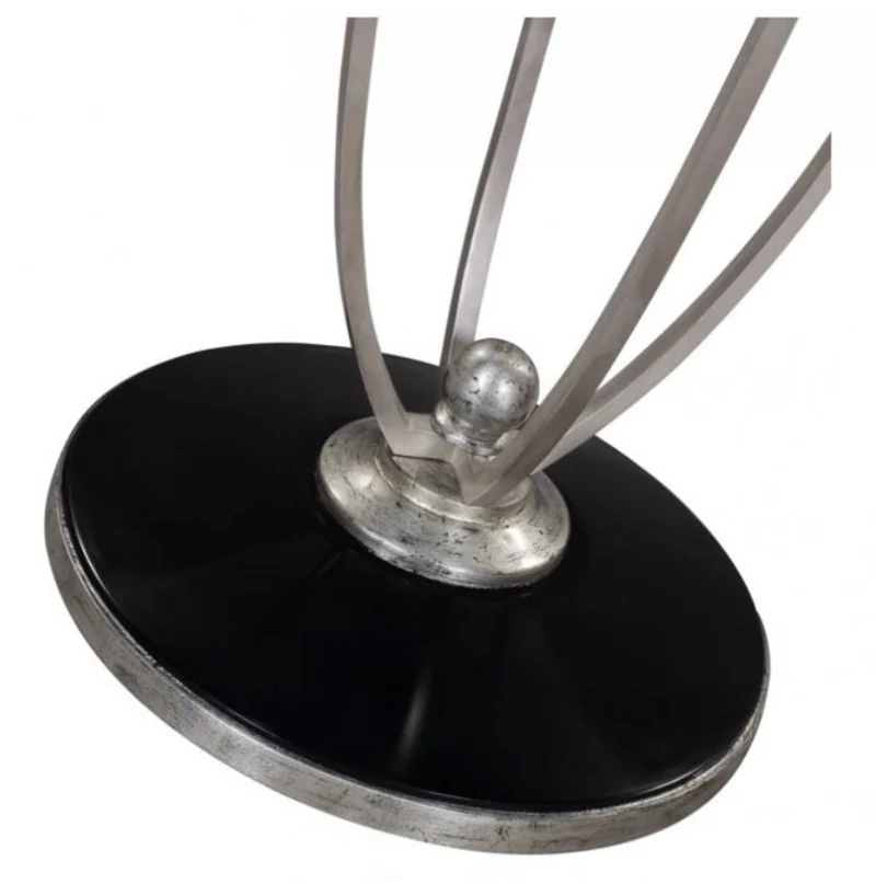 Casa Padrino Luxus Bistrotisch Silber / Schwarz Ø 60 x H. 70 cm - Runder Stehtisch