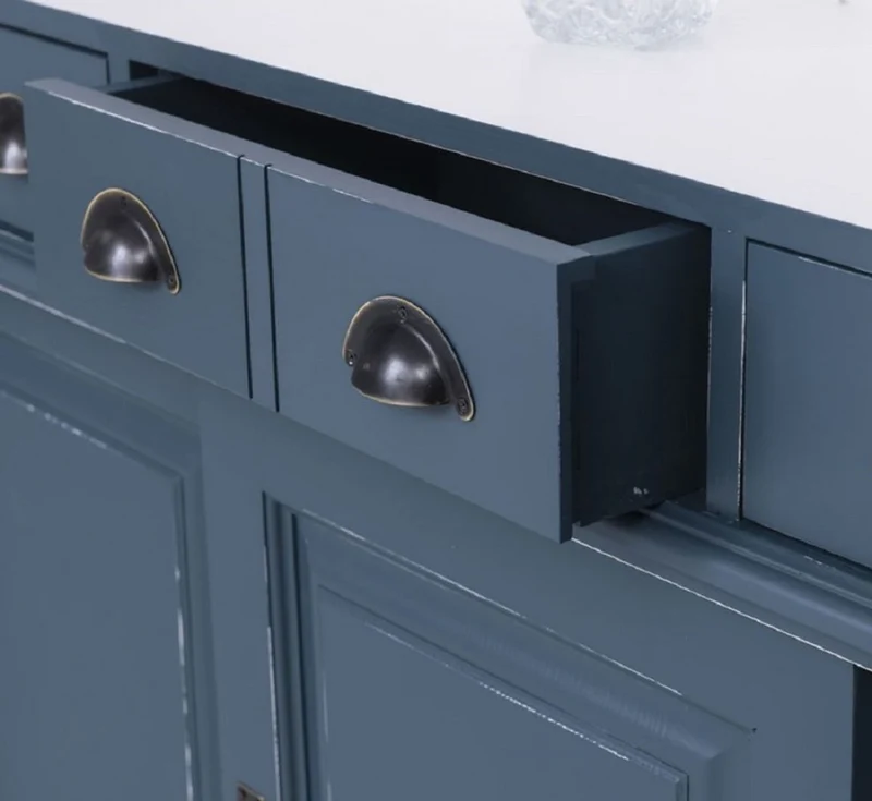 Casa Padrino Landhausstil Massivholz Barschrank Antik Blau / Weiß 151 x 36 x H. 210 cm - Massivholz Weinschrank im Landhausstil - Massivholz Bar Möbel - Landhausstil Bar Möbel