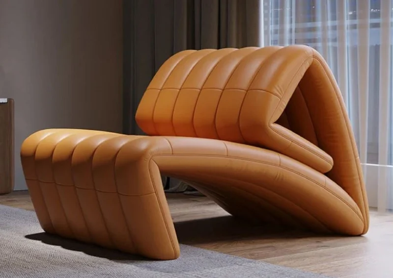Casa Padrino Luxus Designer Leder Sessel Braun 75 x 135 x H. 80 cm - Echtleder Wohnzimmer Sessel - Hotel Sessel - Wohnzimmer Möbel - Hotel Möbel - Luxus Qualität - Made in Italy
