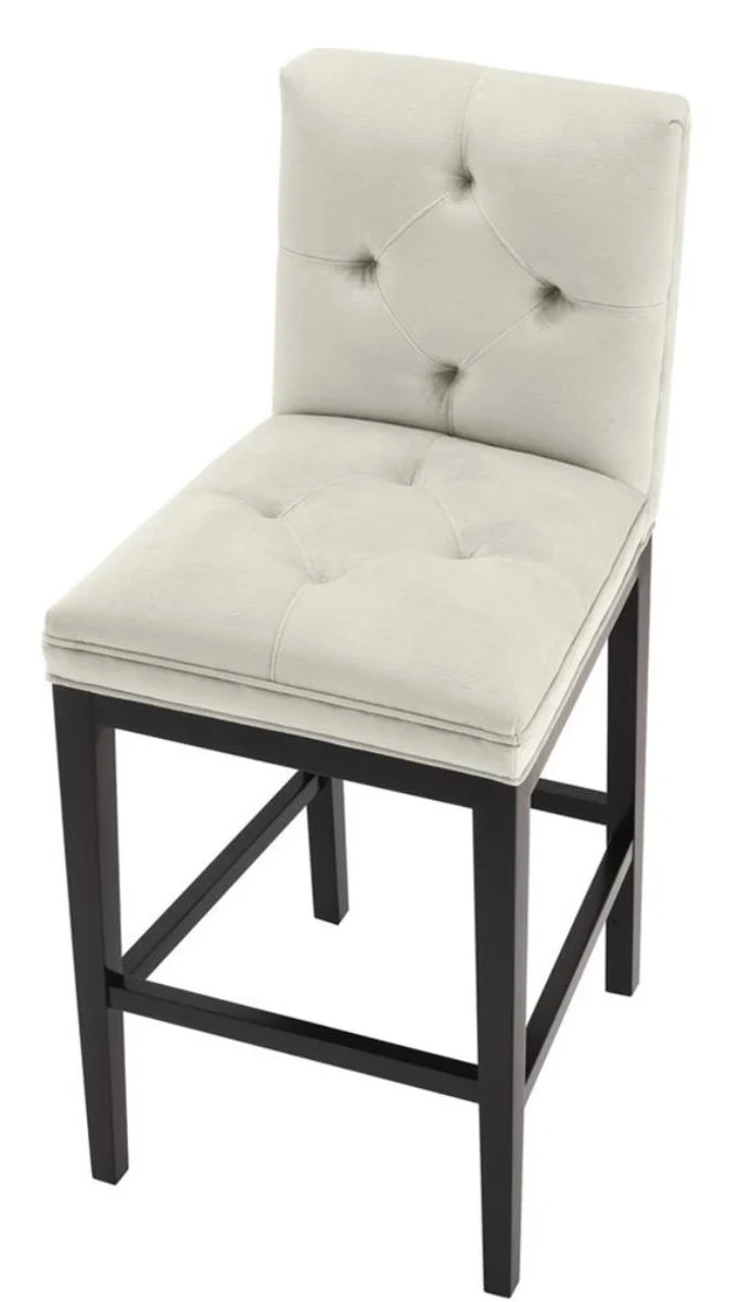Casa Padrino Luxus Barstuhl Hellgrau / Schwarz 51 x 63 x H. 110 cm - Hotel Restaurant Club Möbel