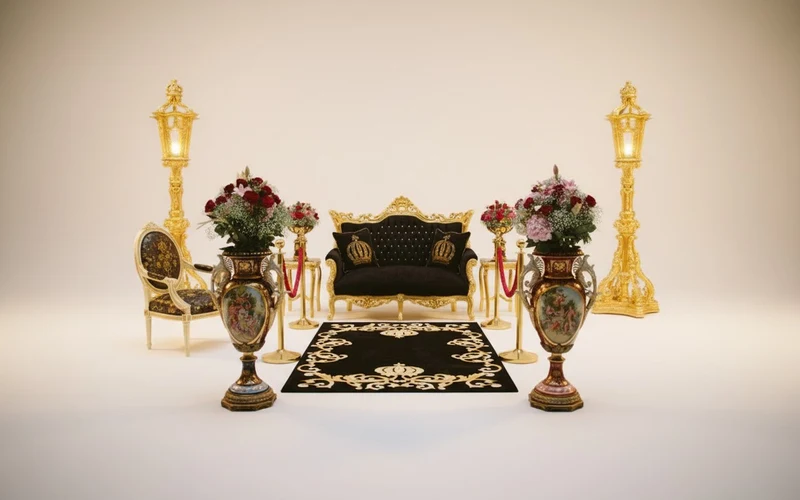 Casa Pompöös by Casa Padrino Barock Laterne Stehleuchte Gold 63 x 63 x 263 cm