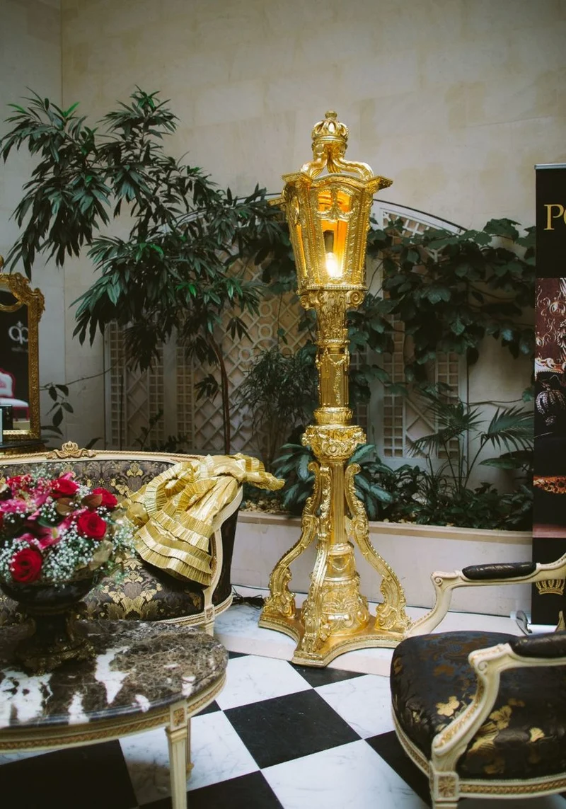 Casa Pompöös by Casa Padrino Barock Laterne Stehleuchte Gold 63 x 63 x 263 cm