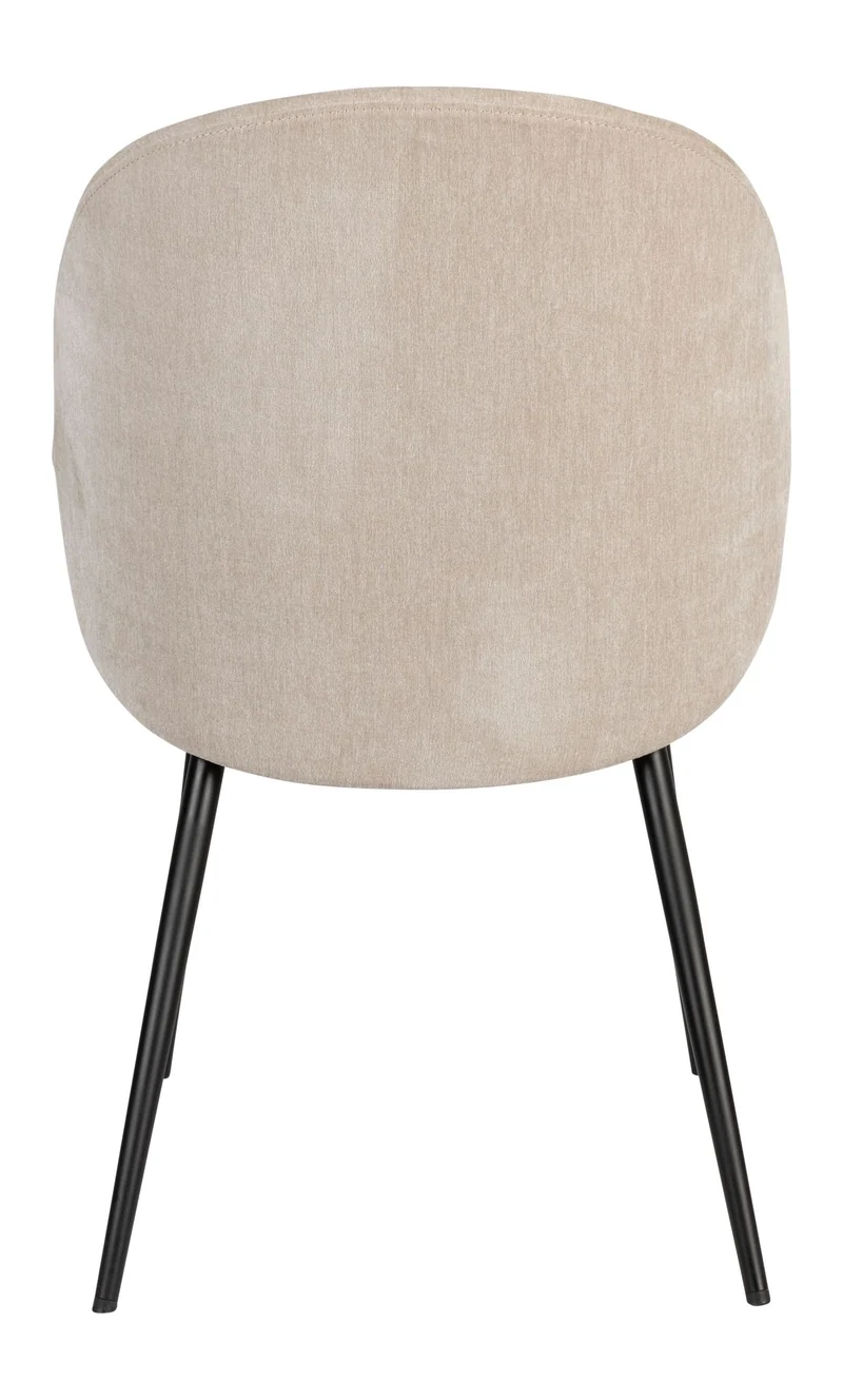 Esszimmerstuhl Cozy im 2er-Set, Beige mit Stahlgestell von Zuiver
