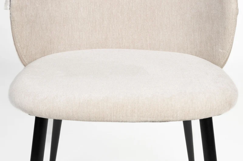 Esszimmerstuhl Cozy im 2er-Set, Beige mit Stahlgestell von Zuiver