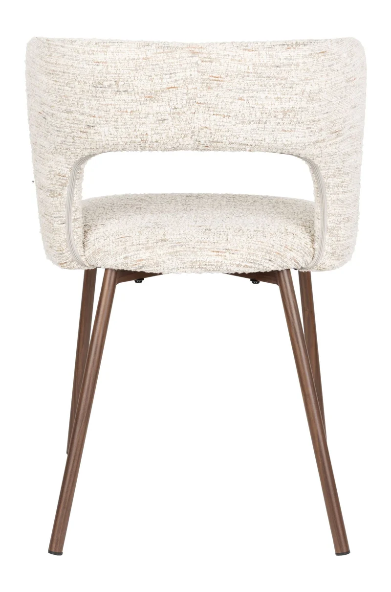 Esszimmerstuhl Chelsea im 2er-Set, Beige mit Bogenlehne aus Metall