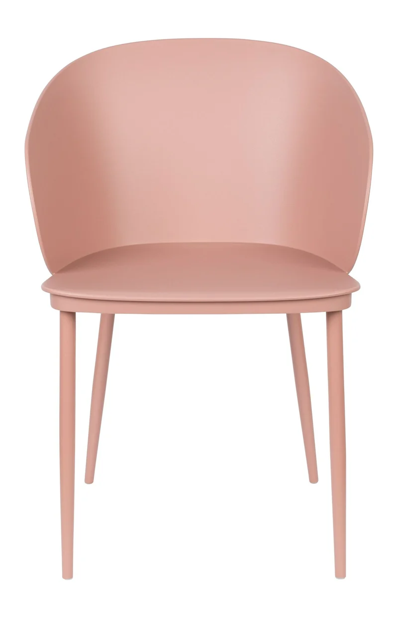 Esszimmerstuhl Gigi im 2er-Set, Rosa mit Kunststoffschale
