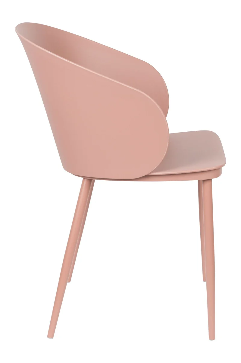 Esszimmerstuhl Gigi im 2er-Set, Rosa mit Kunststoffschale