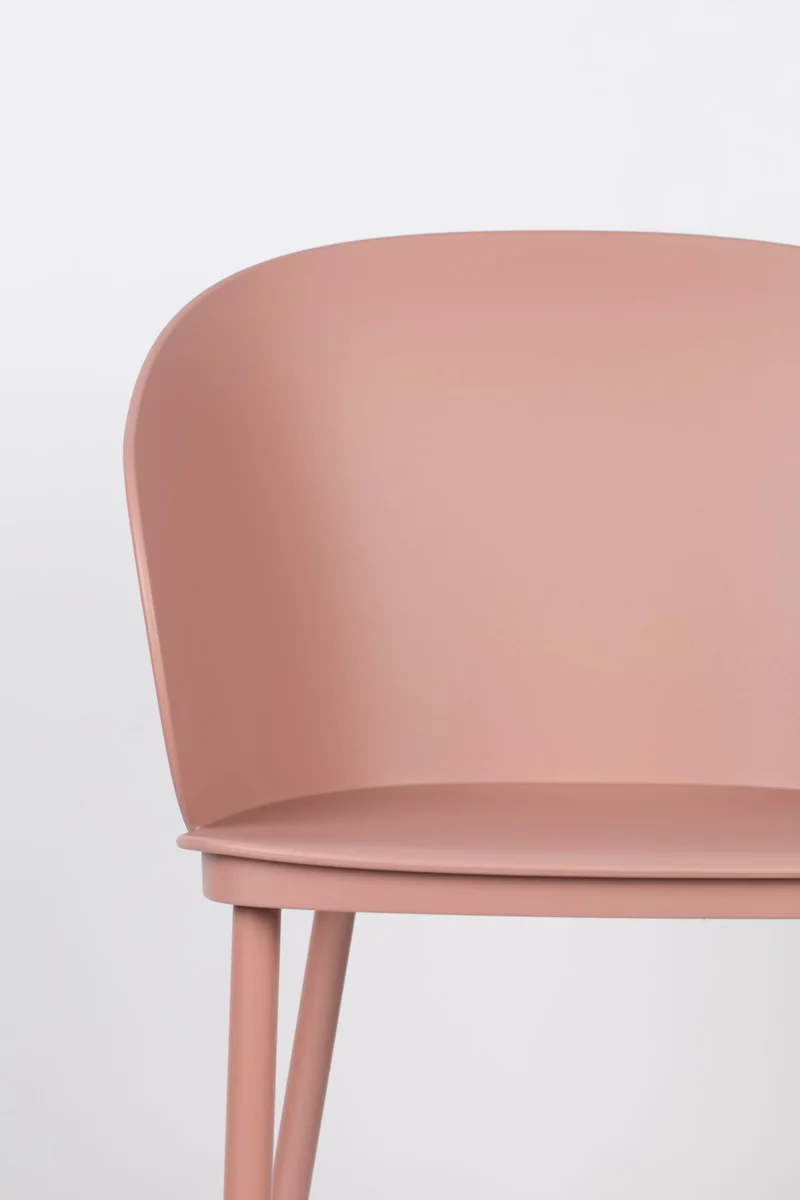 Esszimmerstuhl Gigi im 2er-Set, Rosa mit Kunststoffschale