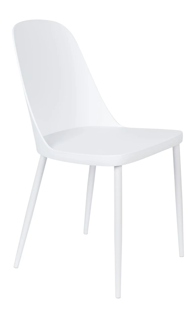 Esszimmerstuhl Pip im 2er-Set, All White mit Metallgestell