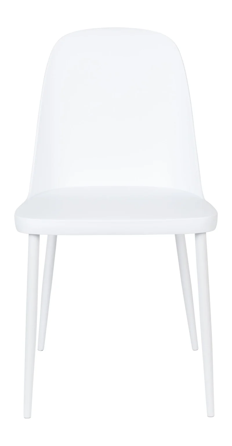 Esszimmerstuhl Pip im 2er-Set, All White mit Metallgestell