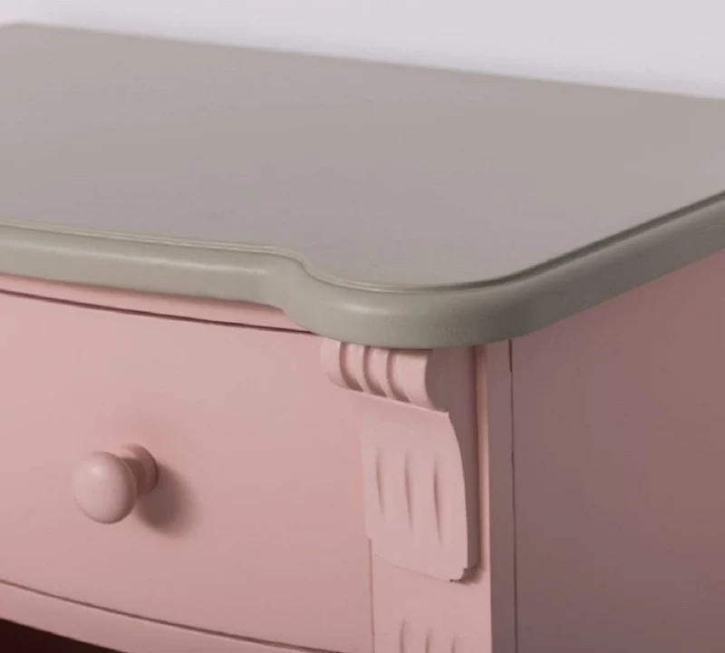 Casa Padrino Landhausstil Kommode Rosa / Grau 80 x 48 x H. 120 cm - Massivholz Schrank mit 6 Schubladen - Landhausstil Schlafzimmer Möbel - Möbel im Landhausstil - Landhausstil Einrichtung