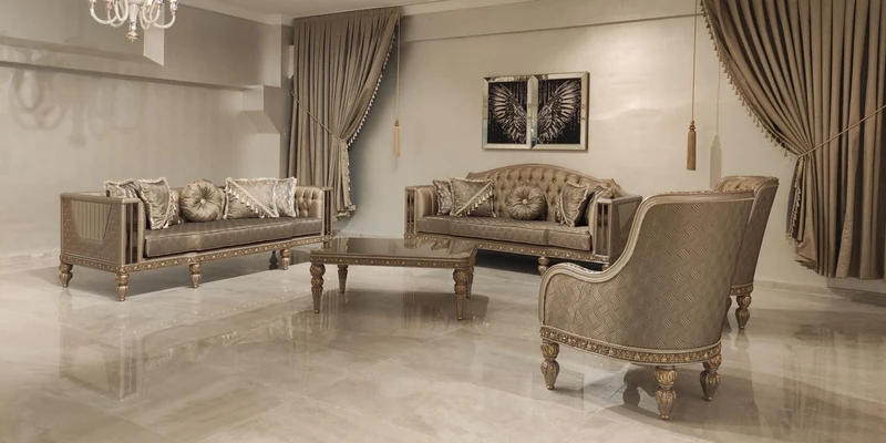 Casa Padrino Luxus Barock Couchtisch Gold / Grau / Gold - Prunkvoller Wohnzimmertisch im Barockstil - Barockstil Wohnzimmer Möbel - Barock Einrichtung - Barock Möbel - Luxus Möbel im Barockstil