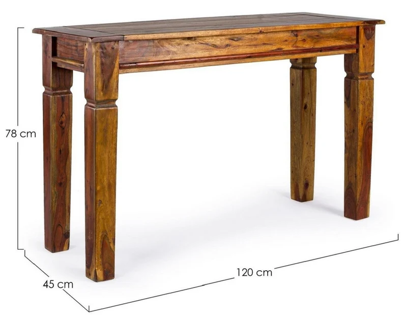 Casa Padrino Landhausstil Konsole Braun / Naturfarben 120 x 45 x H. 78 cm - Rustikaler Massivholz Konsolentisch - Rustikale Möbel - Massivholz Möbel - Landhausstil Möbel