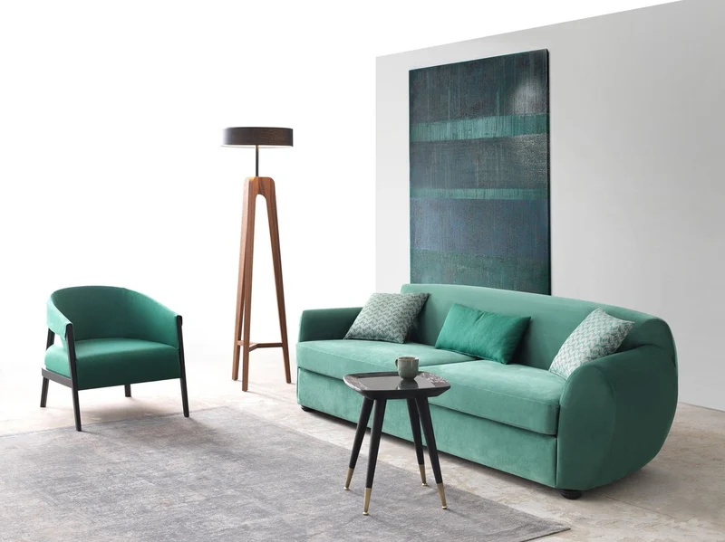 Casa Padrino Luxus Sofa Grün / Schwarz 260 x 105 x H. 80 cm - Wohnzimmer Sofa - Hotel Sofa - Wohnzimmer Möbel - Hotel Möbel - Luxus Möbel - Wohnzimmer Einrichtung - Luxus Einrichtung