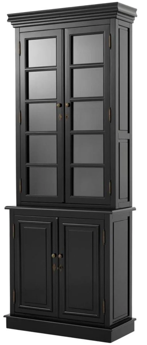 Casa Padrino Luxus Wohnzimmerschrank Schwarz 90 x 38 x H. 230 cm - Limited Edition