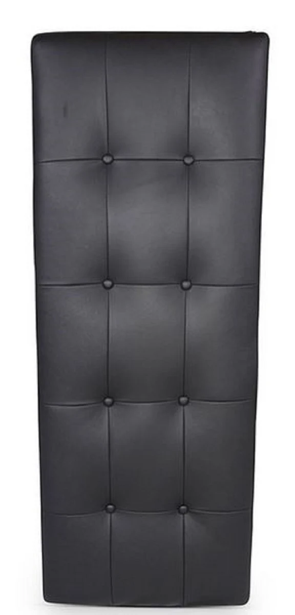 Casa Padrino Luxus Sitzbank Schwarz / Rosegold 120 x 45 x H. 40 cm - Edelstahl Bank mit Italienischem Leder - Gepäckablage - Hotel Möbel & Accessoires