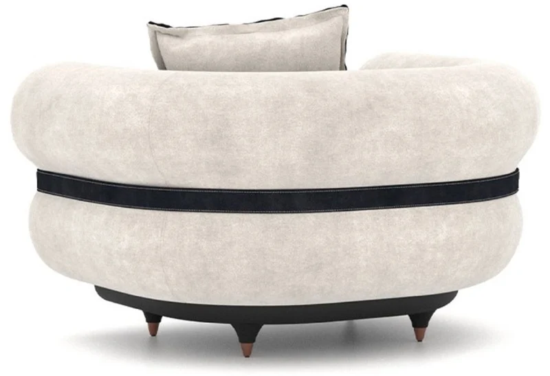 Casa Padrino Luxus Sessel Grau / Blau / Schwarz / Kupfer 110 x 88 x H. 65 cm - Wohnzimmer Sessel - Hotel Sessel - Wohnzimmer Möbel - Hotel Möbel - Luxus Möbel - Luxus Einrichtung