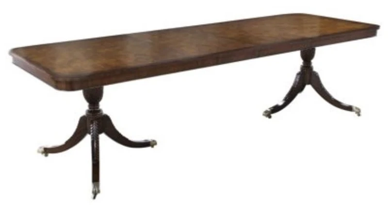 Casa Padrino Luxus Mahagoni Esstisch mit Rollen Hellbraun / Dunkelbraun 180 x 95 x H. 89 cm - Luxus Esszimmermöbel