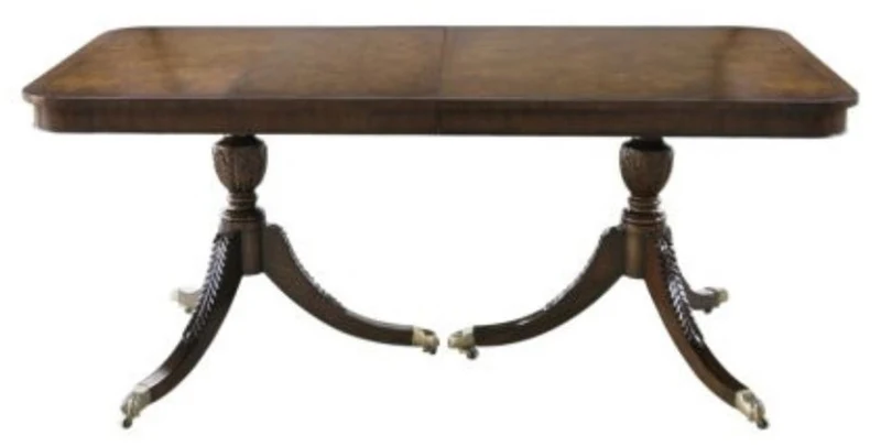 Casa Padrino Luxus Mahagoni Esstisch mit Rollen Hellbraun / Dunkelbraun 180 x 95 x H. 89 cm - Luxus Esszimmermöbel