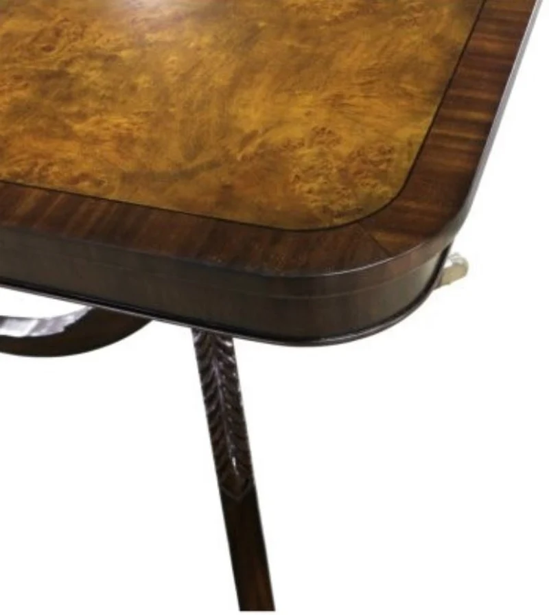 Casa Padrino Luxus Mahagoni Esstisch mit Rollen Hellbraun / Dunkelbraun 180 x 95 x H. 89 cm - Luxus Esszimmermöbel