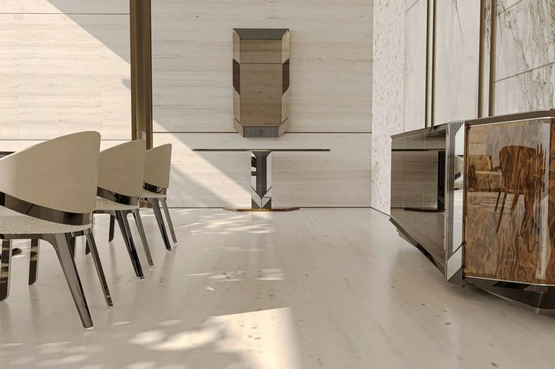 Casa Padrino Luxus Designer Esszimmer Stuhl 8er Set Grau / Braun - Luxus Möbel - Designer Möbel - Esszimmer Möbel - Restaurant Möbel - Hotel Möbel - Luxus Qualität