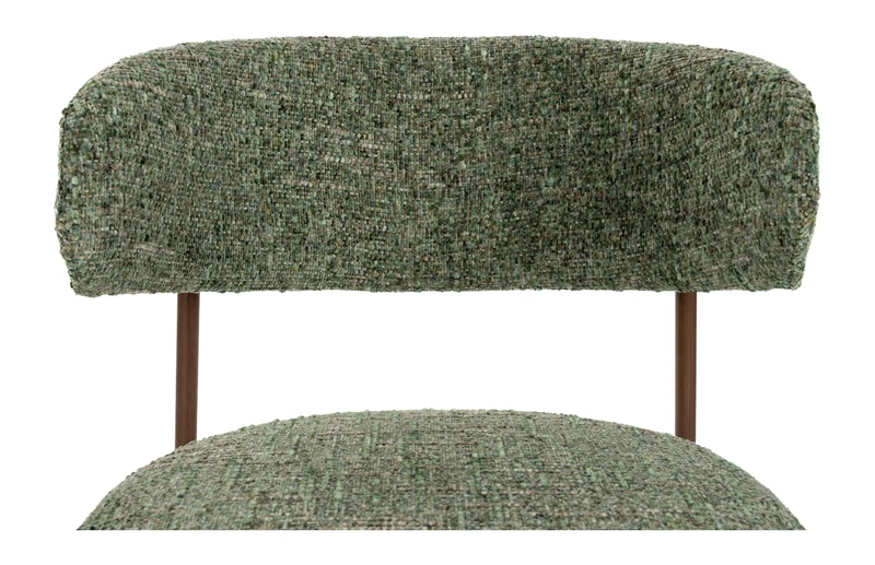 Barhocker Claes im 2er-Set, Grün mit Metallgestell in Walnuss-Optik