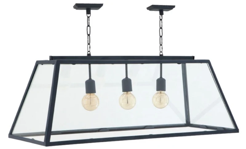 Casa Padrino Hängelampe Zink 100 x 38 x H. 36 cm - Luxus Hängeleuchte