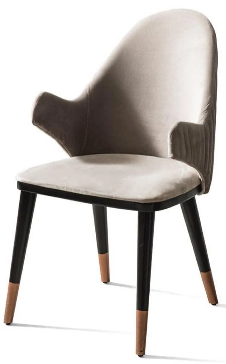 Casa Padrino Luxus Esszimmerstuhl 8er Set mit Armlehnen Grau / Schwarz / Kupfer 52 x 52 x H. 88 cm - Esszimmer Möbel - Restaurant Möbel - Esszimmer Einrichtung - Luxus Möbel - Luxus Einrichtung