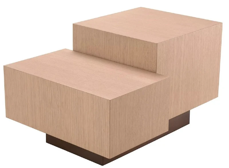 Casa Padrino Luxus Beistelltisch Naturfarben / Bronze 70,5 x 50 x H. 40,5 cm - Rechteckiger Wohnzimmer Tisch - Wohnzimmer Möbel - Luxus Möbel - Luxus Einrichtung