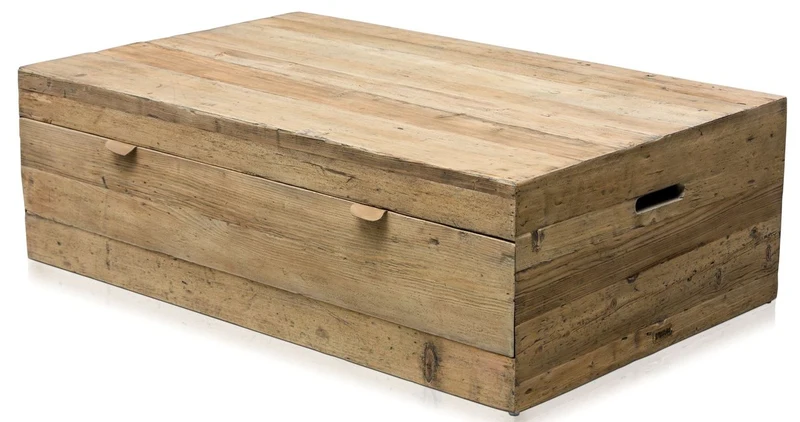 Casa Padrino Landhausstil Couchtisch mit Schublade Naturfarben 130 x 80 x 40 cm