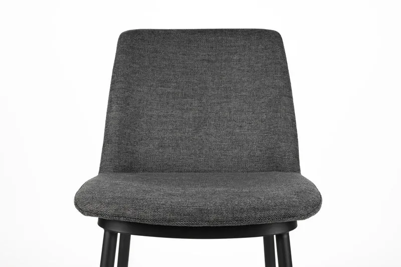Barhocker Lionel im 2er-Set, Dunkelgrau mit Stoff und Metallgestell