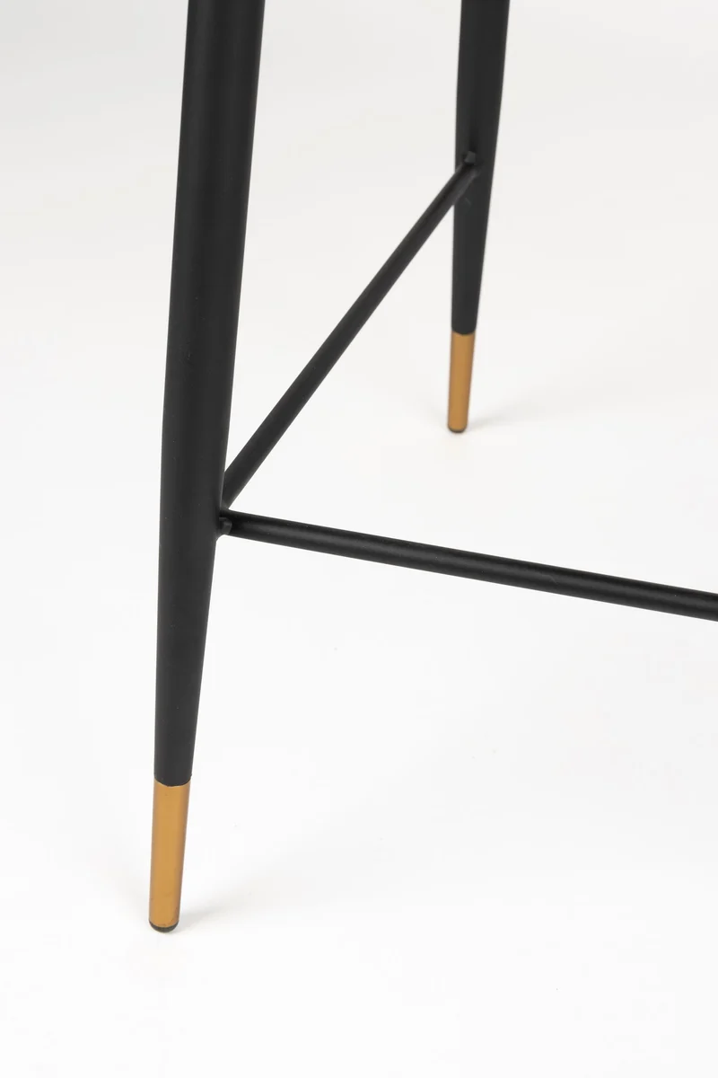 Barhocker Lionel im 2er-Set, Dunkelgrau mit Stoff und Metallgestell