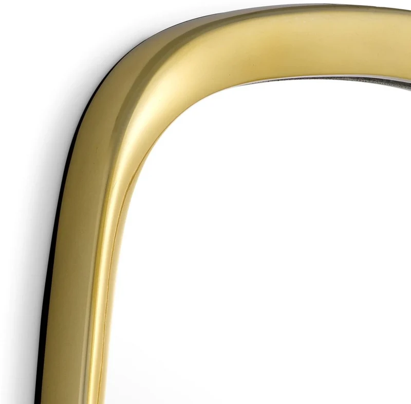 Casa Padrino Luxus Wandspiegel Gold 43,5 x 4 x H. 45 cm - Aluminium Wohnzimmer Spiegel - Schlafzimmer Spiegel - Garderoben Spiegel - Luxus Möbel - Luxus Interior