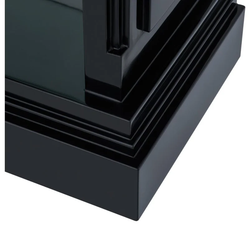 Casa Padrino Luxus Regalschrank / Wohnzimmerschrank Piano Schwarz 85 x 38,5 x H. 231 cm - Luxus Qualität
