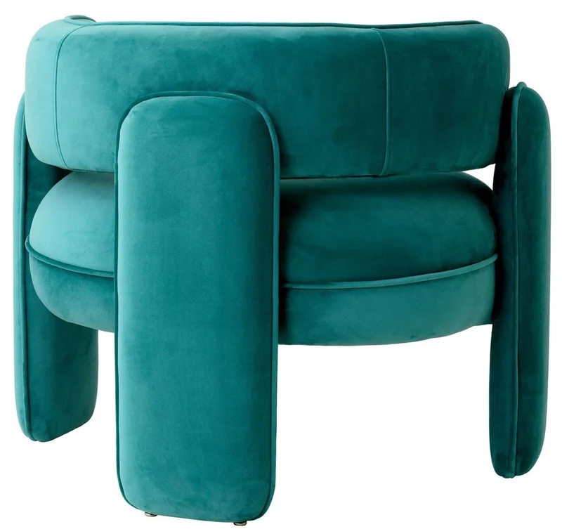 Casa Padrino Luxus Samt Sessel Türkis 80 x 71 x H. 68,5 cm - Wohnzimmer Sessel - Hotel Sessel - Wohnzimmer Möbel - Luxus Möbel - Wohnzimmer Einrichtung - Luxus Einrichtung - Möbel Luxus