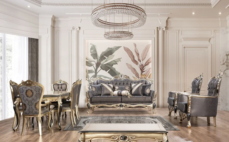 Casa Padrino Luxus Barock Esstisch Antik Gold / Schwarz - Rechteckiger Barockstil Küchentisch - Luxus Esszimmer Möbel im Barockstil - Barock Esszimmer Möbel - Barock Einrichtung