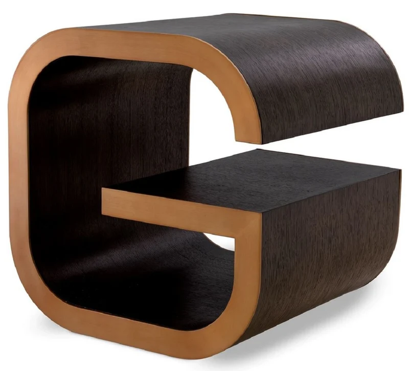 Casa Padrino Luxus Beistelltisch Mokka / Messing 46 x 46 x H. 50,5 cm - Designer Wohnzimmer Tisch - Wohnzimmer Möbel - Luxus Möbel - Designer Möbel - Luxus Einrichtung - Designer Einrichtung